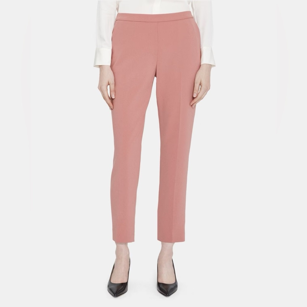 NWT $295 theory treeca pull on pants in crepe US 2